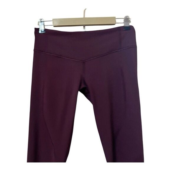 Lululemon All Meshed Up Tight Size 8 Burgundy Mesh Panels Back Zip Pocket Yoga - Picture 2 of 5